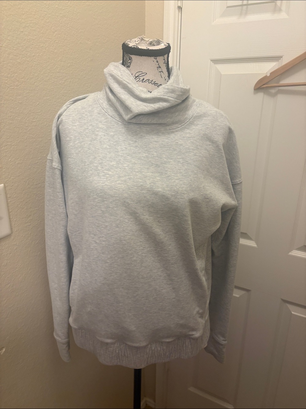 lululemon athletica Heather Light Gray Cowl Neck Sweater A112
